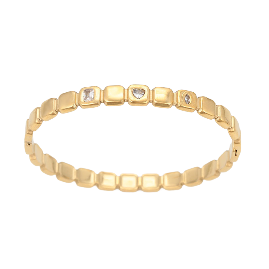 Wasserdichter Armreif mit Kristallen Goldfarbe