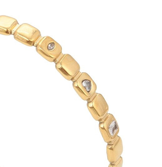 Wasserdichter Armreif mit Kristallen Goldfarbe