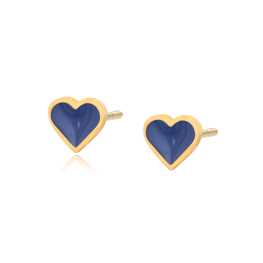 Waterproof Stud Earring Set Gold-Plated Hearts 3-Pack