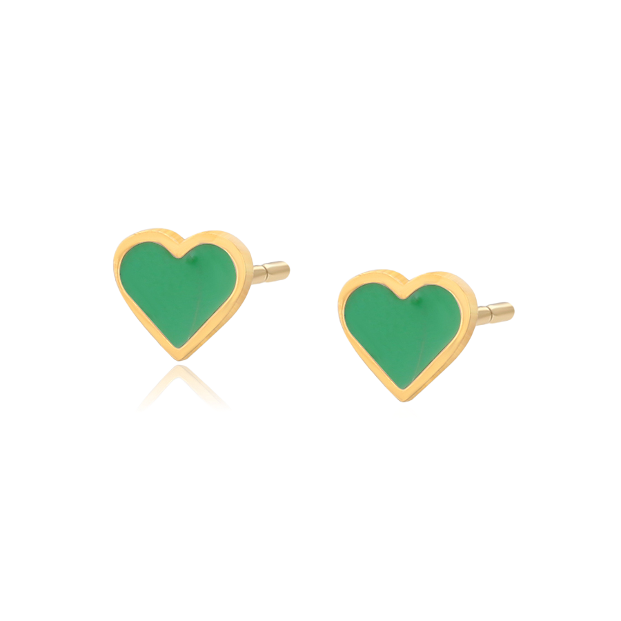 Waterproof Stud Earring Set Gold-Plated Hearts 3-Pack