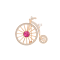 Wasserdichte Fahrrad-Brosche mit Kristallen Goldfarbe