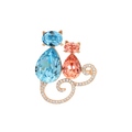 Wasserdichte Katzen-Brosche mit Kristallen Goldfarbe
