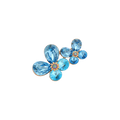 Wasserdichte Blumen-Brosche mit blauen Kristallen Goldfarbe