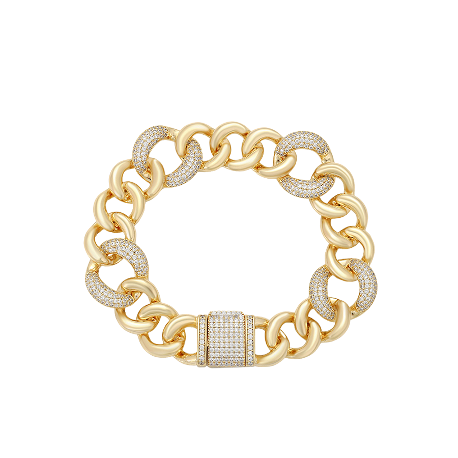 Wasserdichtes Armband mit Kristallen Goldfarbe