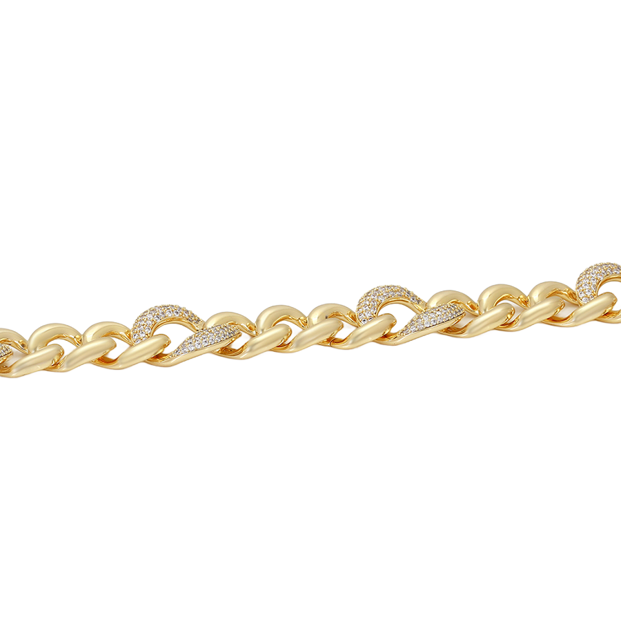 Wasserdichtes Armband mit Kristallen Goldfarbe