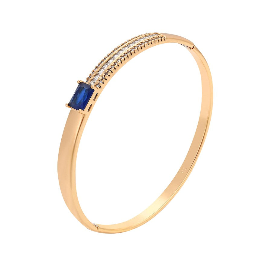 Wasserdichter Armreif mit blauem Kristall Goldfarbe