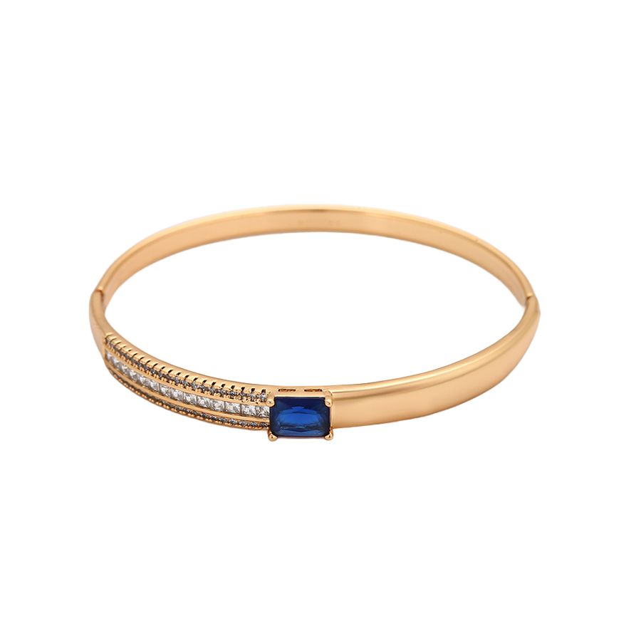 Wasserdichter Armreif mit blauem Kristall Goldfarbe