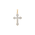 Wasserdichter Kreuz-Anhänger mit Zirkonia, bicolor
