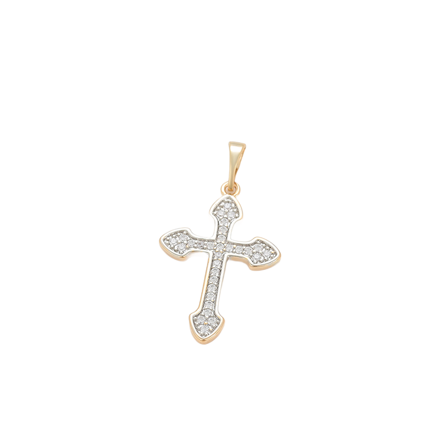 Wasserdichter Kreuz-Anhänger mit Zirkonia, bicolor