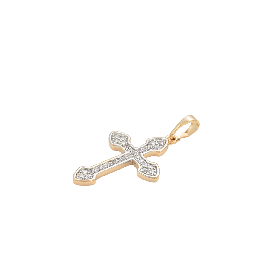 Wasserdichter Kreuz-Anhänger mit Zirkonia, bicolor