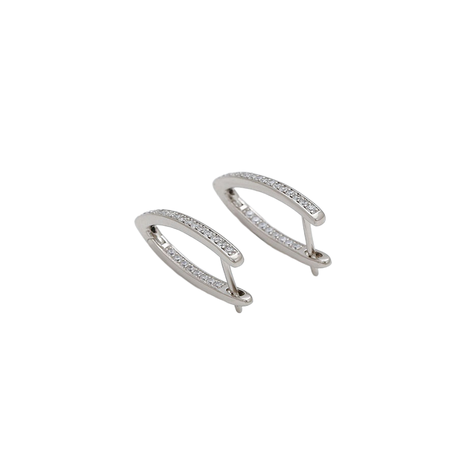 Wasserdichte Creolen mit Zirkonia, silberfarben, 23mm x 2mm