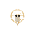 Wasserdichte Eule-Brosche mit Emaille Goldfarbe