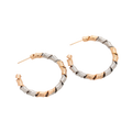 Waterproof Bicolor Hoop Earrings 40mm x 6mm Textured