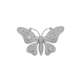 Wasserdichte Schmetterling-Brosche mit Kristallen, silberfarben