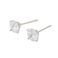 Wasserdichte Ohrstecker mit Zirkonia, silberfarben, 7mm