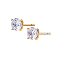 Wasserdichte Ohrstecker mit Zirkonia, goldfarben, 6mm x 6mm