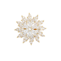Wasserdichte Blume-Brosche mit Kristallen Goldfarbe