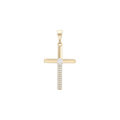 Wasserdichter Kreuz Anhänger mit Zirkonia Goldfarbe
