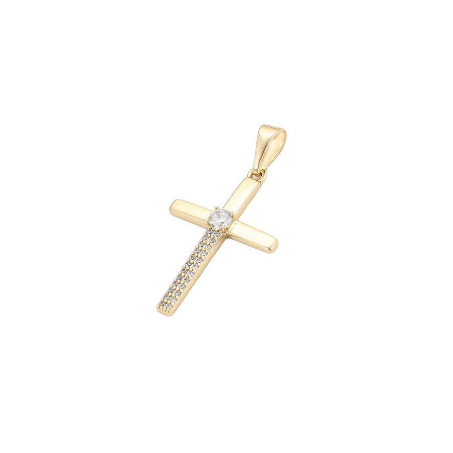 Wasserdichter Kreuz Anhänger mit Zirkonia Goldfarbe