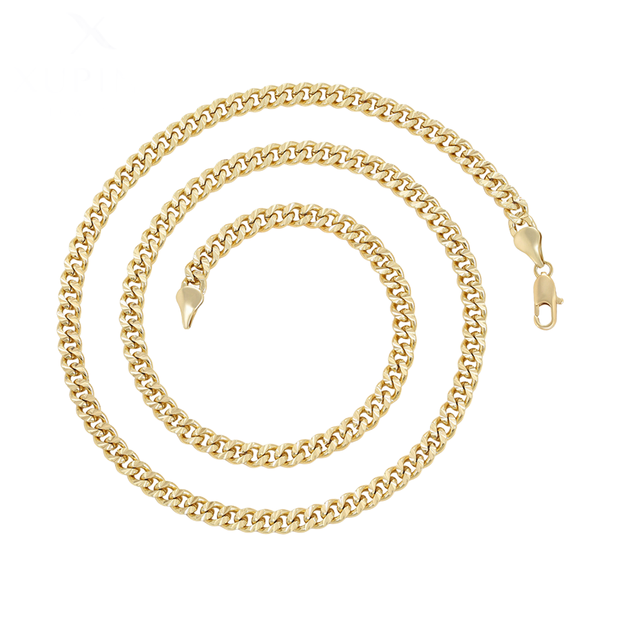 Waterproof Necklace Gold Tone 55cm Length 5mm Wide Cuban Chain