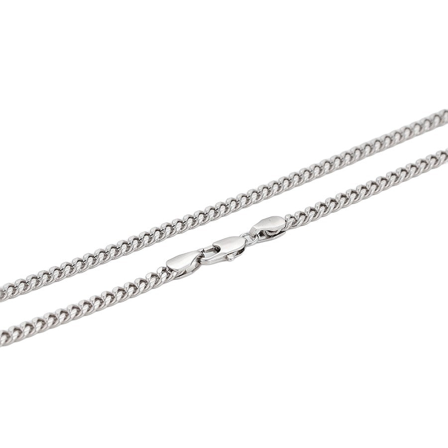 Waterproof Necklace Silver Color 45cm Length 4mm Wide Curb Chain