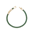 Wasserdichtes Armband mit grünen Kristallen Goldfarbe