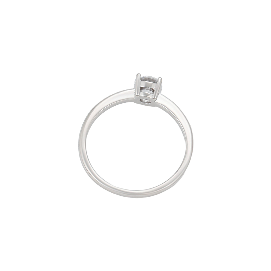Wasserdichter Verlobungsring mit Zirkonia, silberfarben, Krappenfassung
