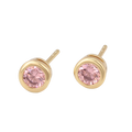 Wasserdichte Ohrstecker mit rosafarbenem Kristall, goldfarben, 5mm