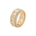Wasserdichter Luxusring mit Zirkonia Goldfarbe