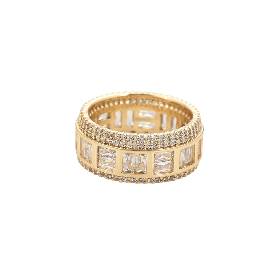 Wasserdichter Luxusring mit Zirkonia Goldfarbe