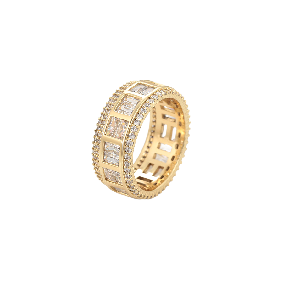 Wasserdichter Luxusring mit Zirkonia Goldfarbe