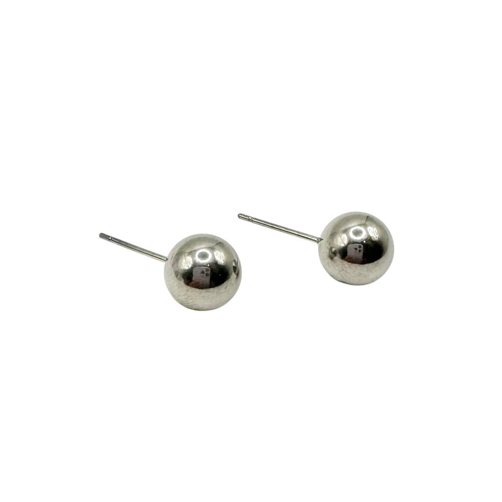 Wasserdichte Kugel Ball Ohrstecker Silber