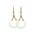 Wasserdichte Zirkonia Ceramic Ring Drop Ohrringe Gold
