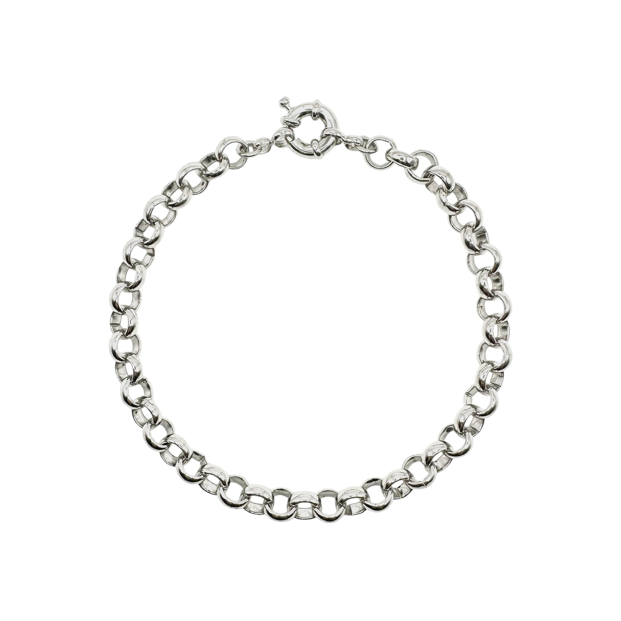 Wasserdichtes Erbskette Rolo Armband 7mm Silber 22,5cm