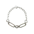Wasserdichtes Chunky Oval-Glieder Statement Armband Silber 20cm