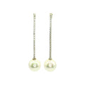 Wasserdichte Zirkonia Tennis Bar Pearl Drop Ohrringe Silber