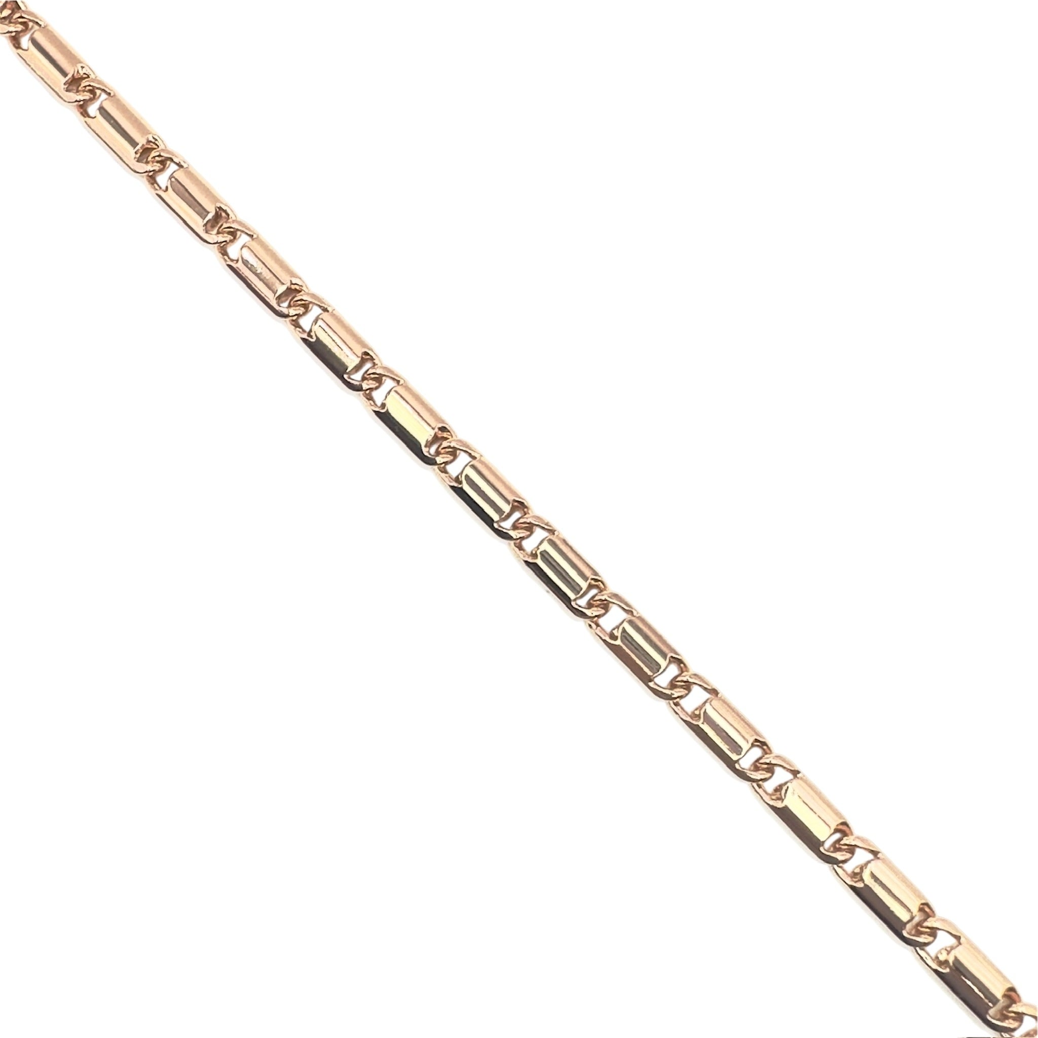 Wasserdichtes Bar & Curb Link Armband 4mm Rosegold 22cm