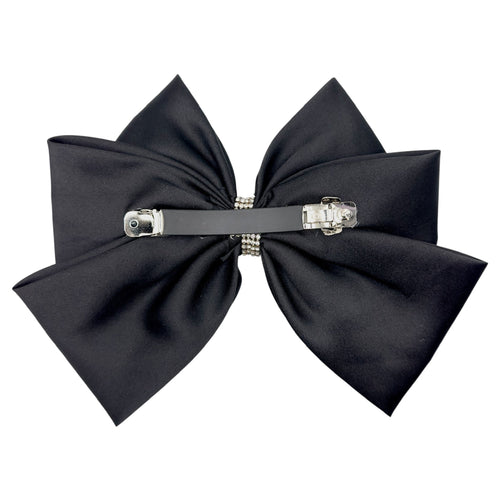 Hair Bow Satin with Crystal