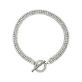 Wasserdichtes 3-reihiges Zirkonia Tennisarmband T-Bar Silber 18cm