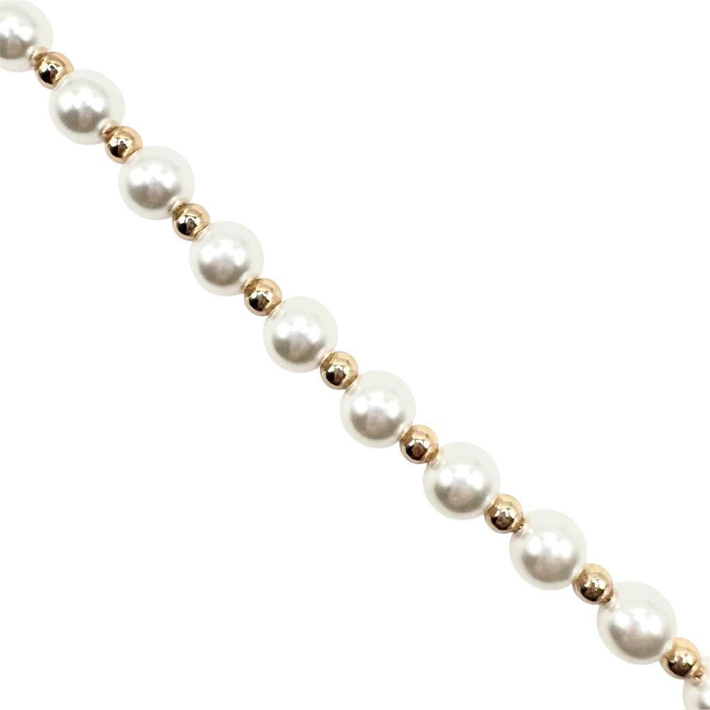 Wasserdichtes Perlen Gold Kugel Armband 8mm Gold 20cm
