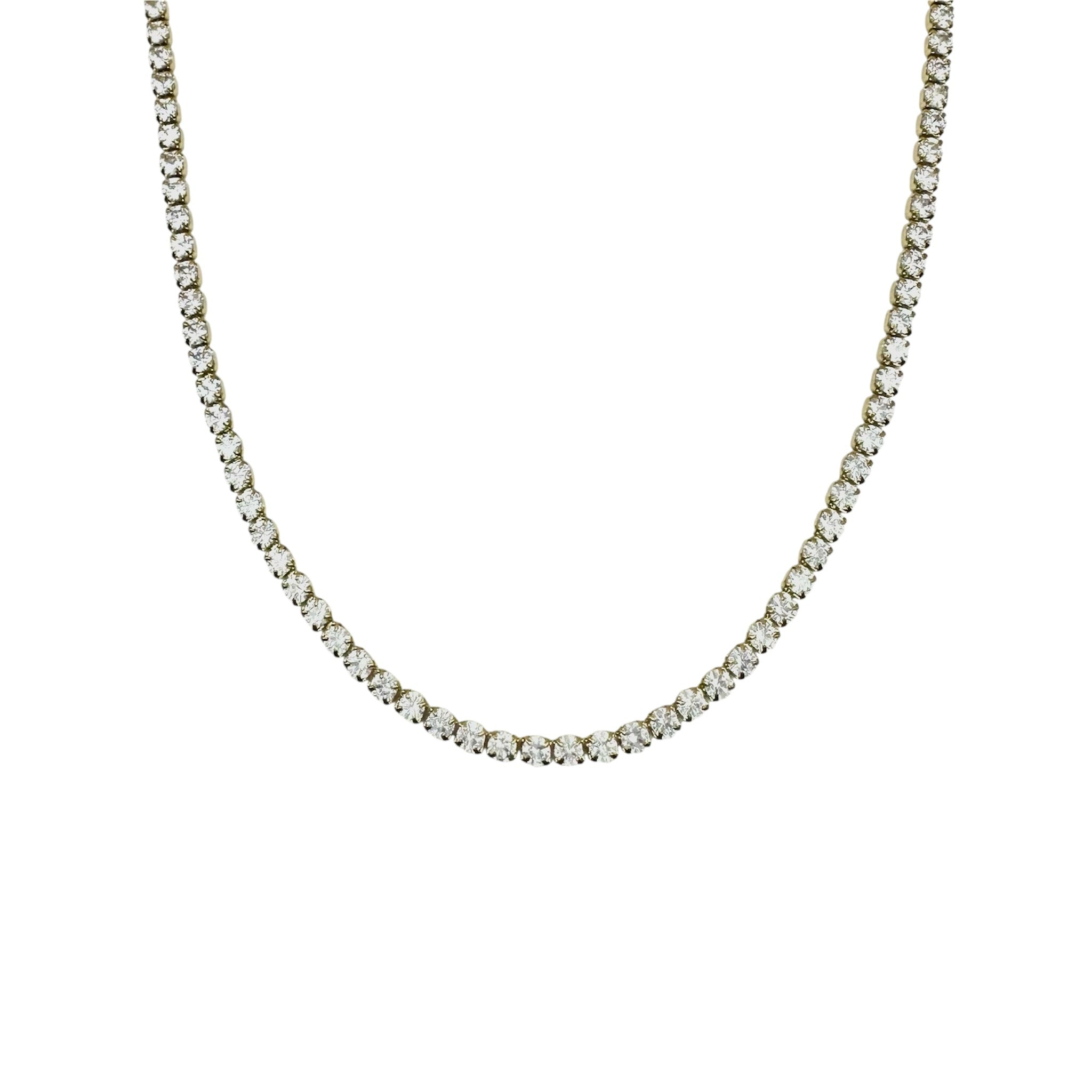 Wasserdichte Zirkonia Tennis Kette 2mm Gold 40+5cm