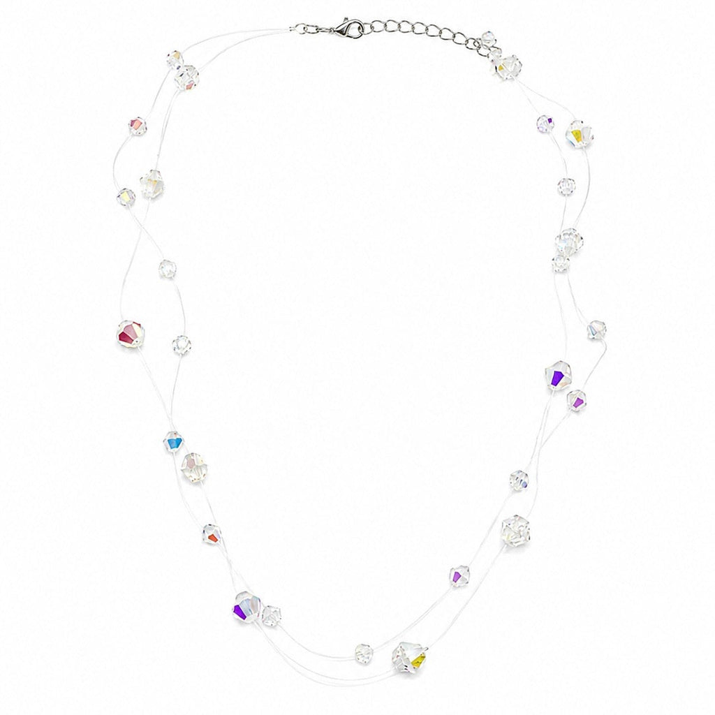 Waterproof Illusion Nylon Crystal Chain Aurora Borealis Multicolor 39+5cm