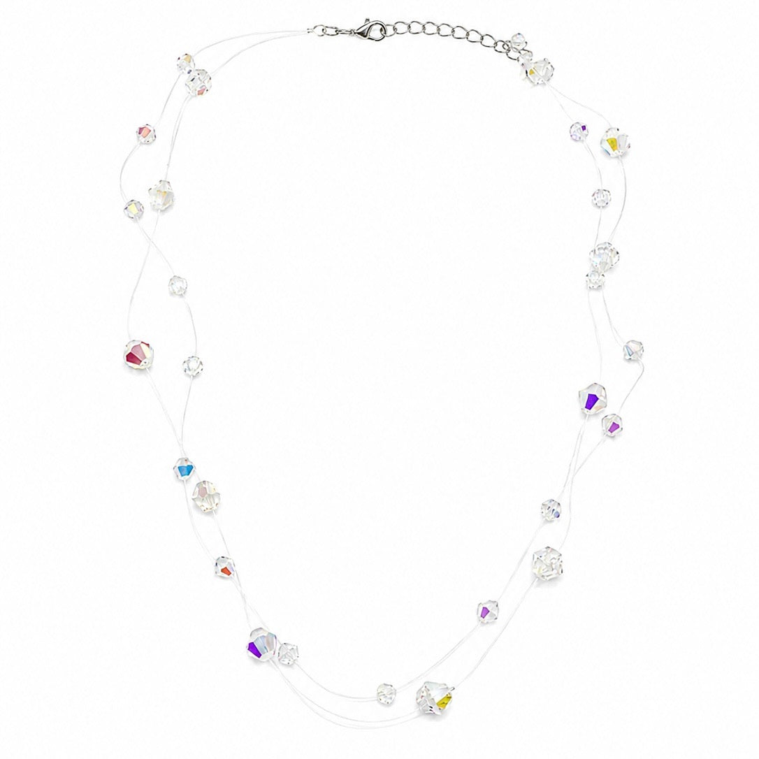 Waterproof Illusion Nylon Crystal Chain Aurora Borealis Multicolor 39+5cm