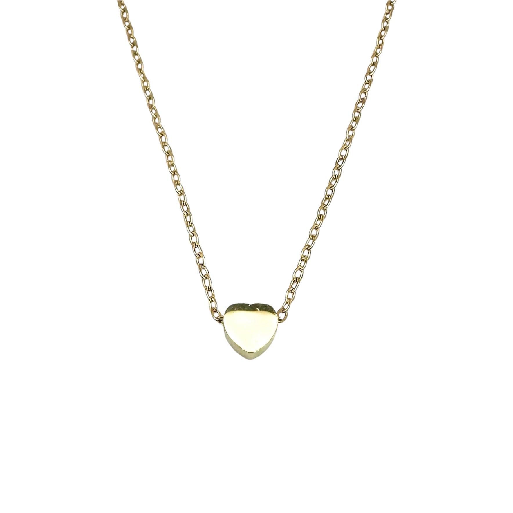 Wasserdichte Ankerkette Mini Herz Anhänger 6mm Gold 38+5cm