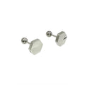 Wasserdichte Hexagon Fake Piercing Ohrstecker, silberfarben