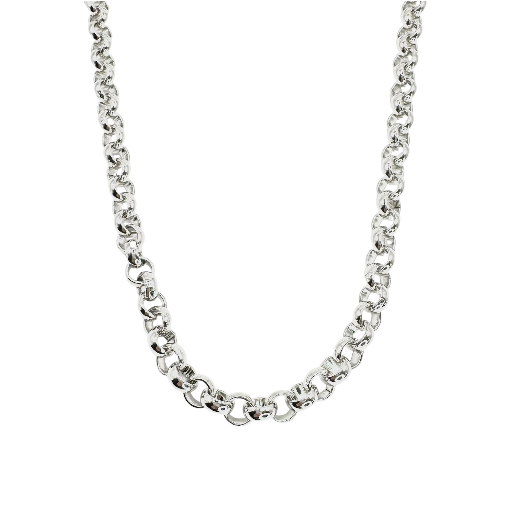 Wasserdichte Erbskette Rolo Kette 7mm Silber