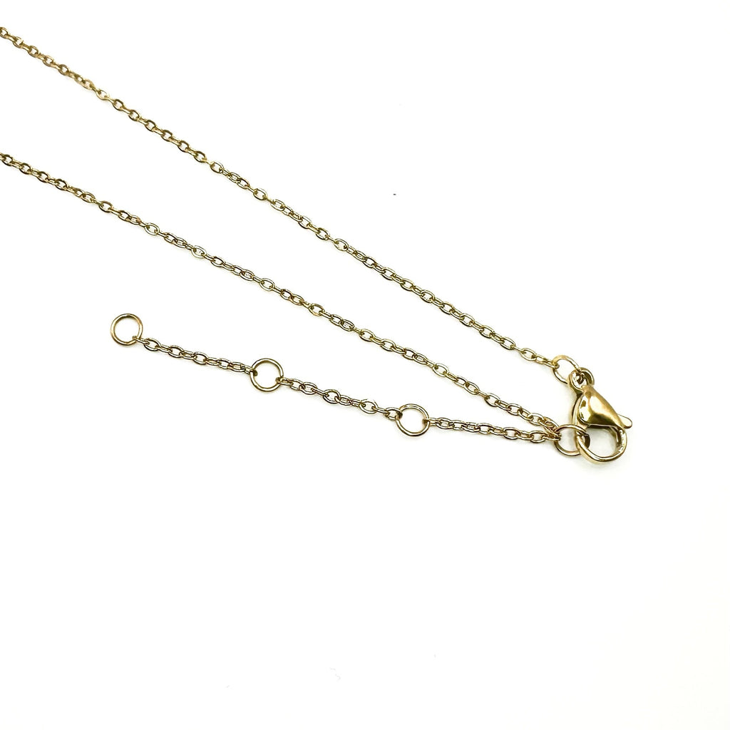 Wasserdichte Ankerkette Mini Herz Anhänger 6mm Gold 38+5cm