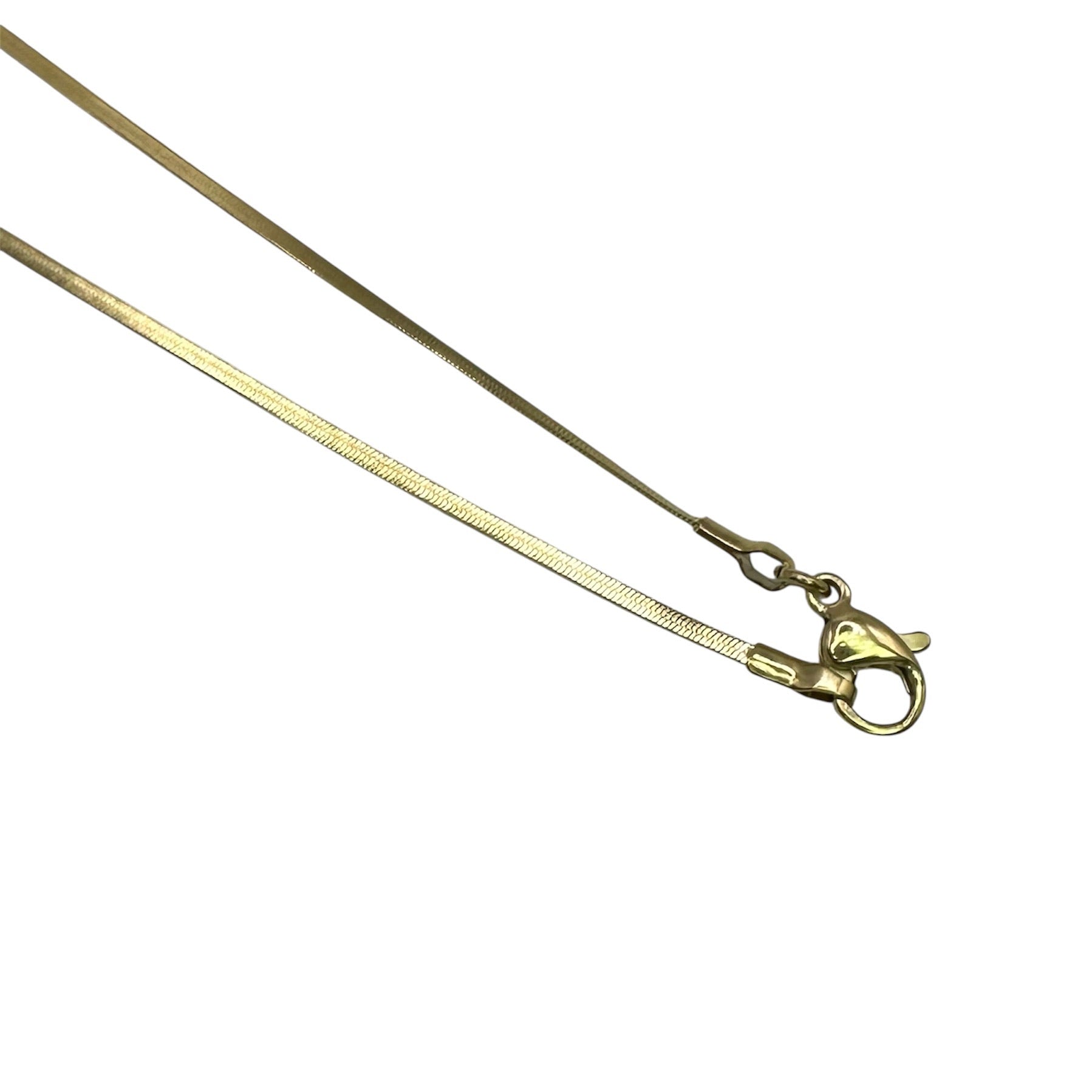 Wasserdichte Herringbone Kette Hamsa Hand Anhänger Gold 45cm