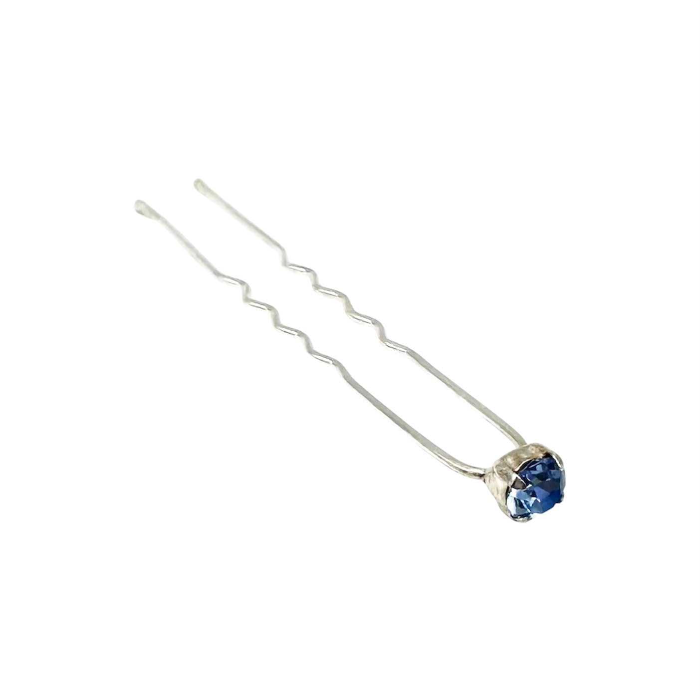 Haarnadel mit Blauem Kristall-Solitär