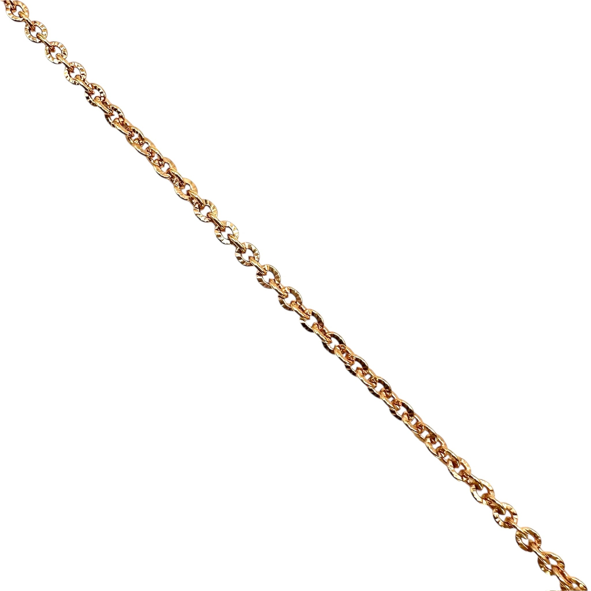 Wasserdichtes Diamantschliff Ankerkette Armband 2mm Rosegold 22cm